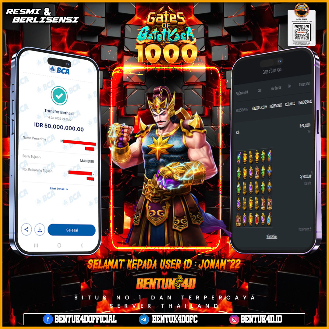 SELAMAT KEPADA USER ID : JONAM**22 WD PAUS SEBESAR Rp 50,000,000,- BUKTIKAN LANGSUNG BOSKU MAIN DI BENTUK4D !! LANGSUNG DI KASI MAXWIN !!!