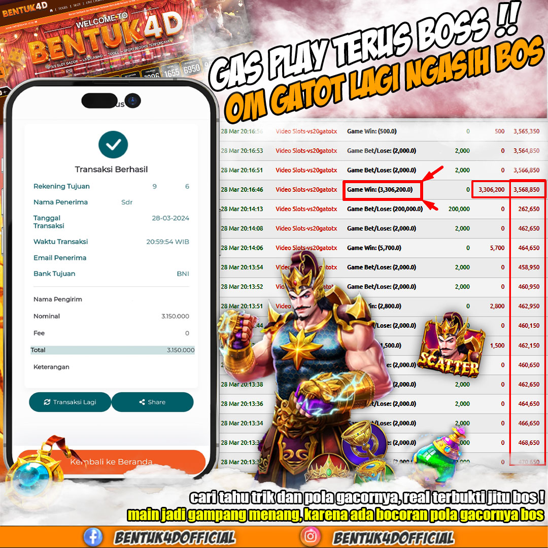 MAIN CANTIK IKUTIN POLA DAN TRIK BETTINGAN (NAIK BET PERLAHAN), LUNAS 3,150,000,-