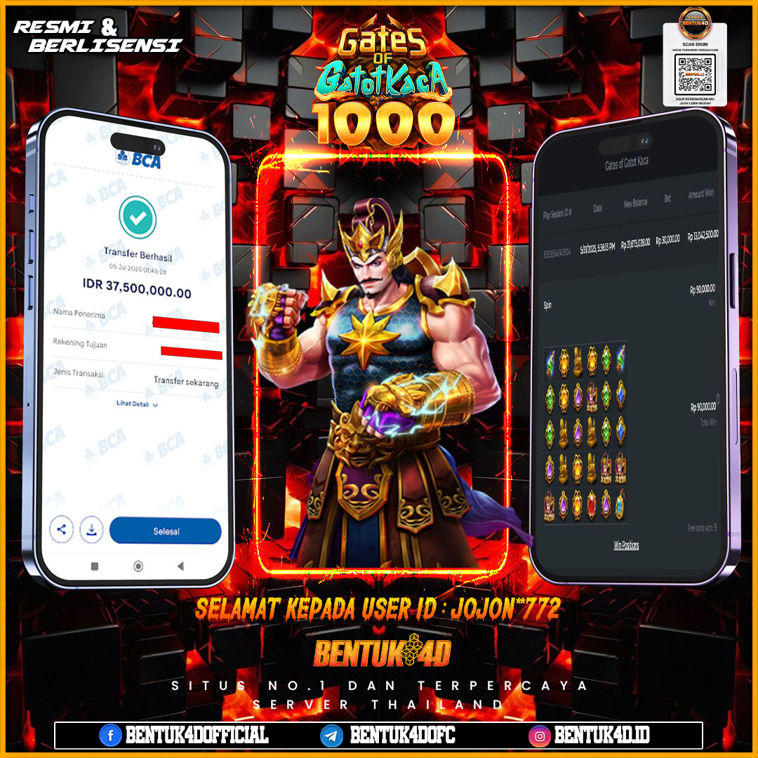 SELAMAT KEPADA USER ID : JOJON**772 WD PAUS SEBESAR Rp 37,500,000,- BUKTIKAN LANGSUNG BOSKU MAIN DI BENTUK4D !! LANGSUNG DI KASI MAXWIN !!!