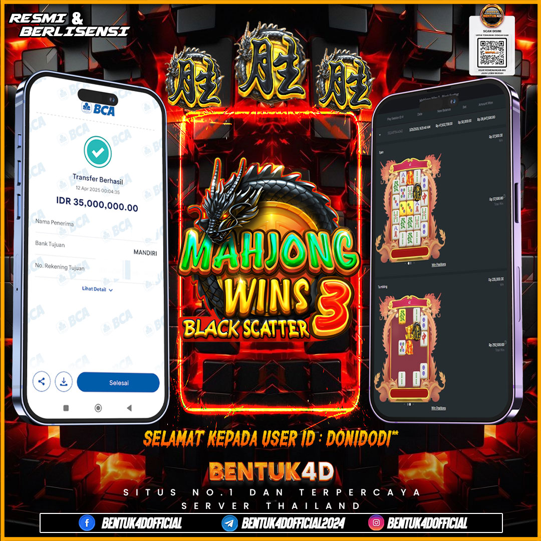 SELAMAT KEPADA USER ID : DONIDODI** WD PAUS SEBESAR  Rp 35,000,000,- BUKTIKAN LANGSUNG BOSKU MAIN DI BENTUK4D !! LANGSUNG DI KASI MAXWIN !!!