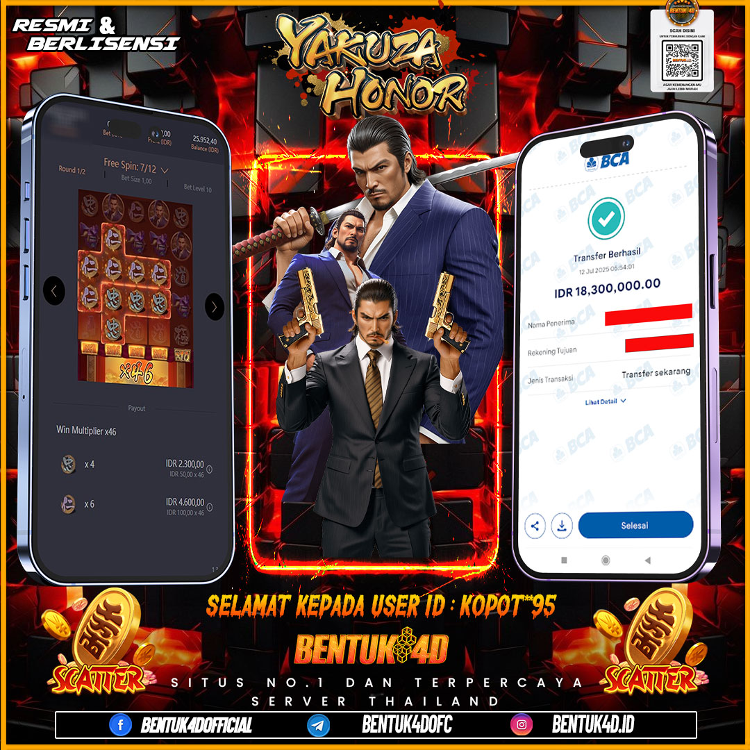 SELAMAT KEPADA USER ID : KOPOT**95 WD PAUS SEBESAR Rp 18,300,000,- BUKTIKAN LANGSUNG BOSKU MAIN DI BENTUK4D !! LANGSUNG DI KASI MAXWIN !!!
