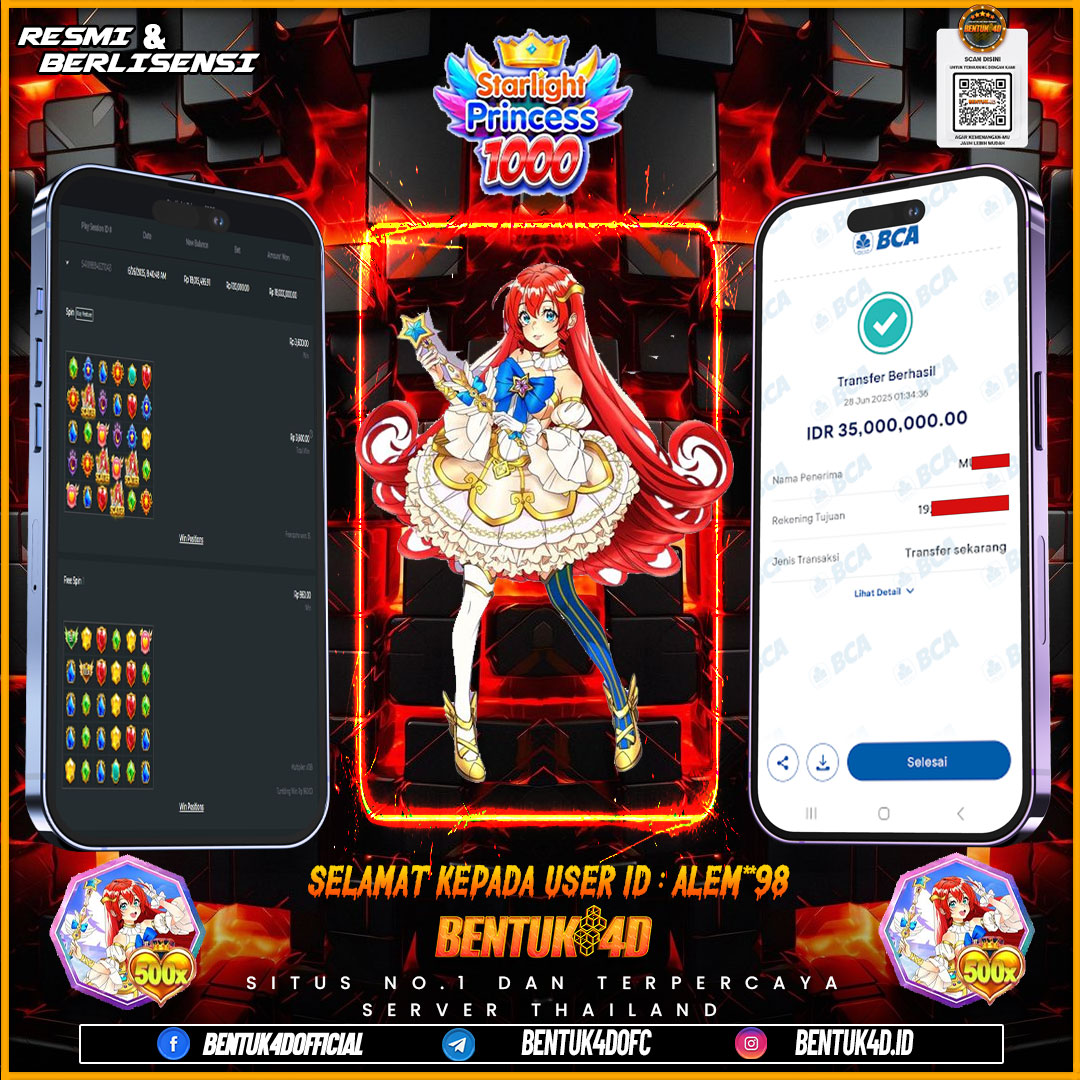 SELAMAT KEPADA USER ID : ALEM**98 WD PAUS SEBESAR Rp 35,000,000,- BUKTIKAN LANGSUNG BOSKU MAIN DI BENTUK4D !! LANGSUNG DI KASI MAXWIN !!!