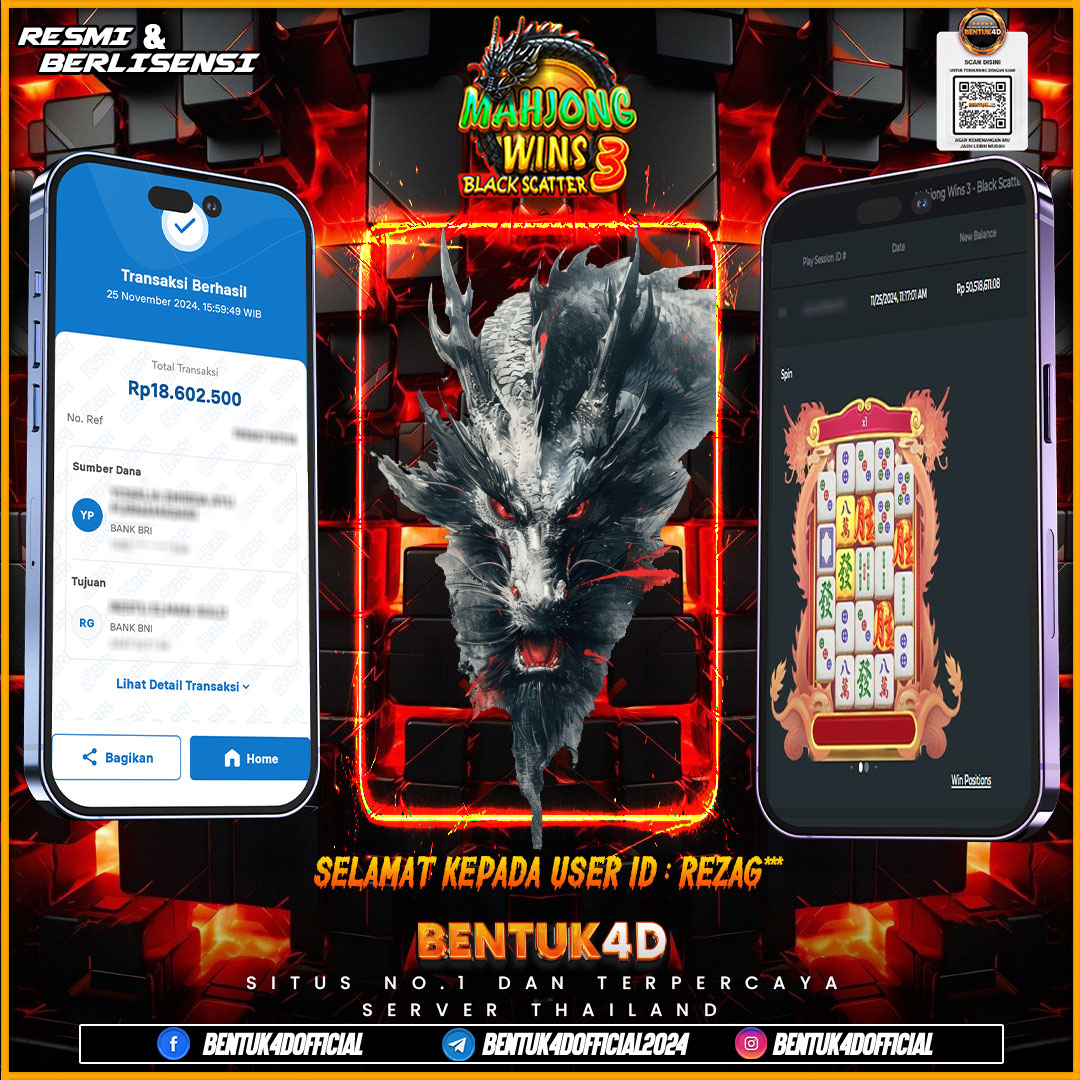 SELAMAT KEPADA USER ID : REZAG*** ATAS KEMENANGAN Rp18,602,500,- SENSASIONALNYA DI BENTUK4D YA BOSKU !!!! MELEDAK JEDERR JEDERR !! JANGAN RAGUKAN BENTUK4D BOSKUI!!