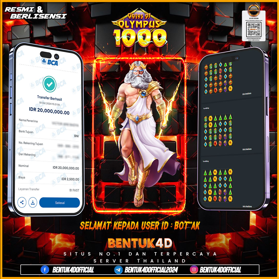 SELAMAT KEPADA USER ID : BOT**AK  ATAS KEMENANGANYA DI BENTUK4D !!! TIPIS TIPIS MANJA BOSKU!!! DEPO RECEH JAMIN CUAN YA BOSKU !!! BUKTIKAN LANGSUNG DI BENTUK4D BOSKU!!!