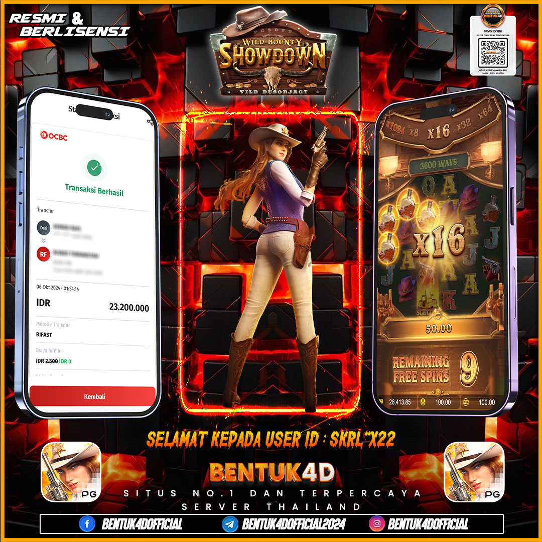 SELAMAT KEPADA USER ID : SKRL*X22  ATAS KEMENANGANYA DI BENTUK4D !!! MAU KAPAN LAGI BOSKU MERASAKAN MAXWIN DI BENTUK4D BOSKU!!! GAS KAN YOK BOSKU BERMAIN DI BANTUK4D BOSKU!!!