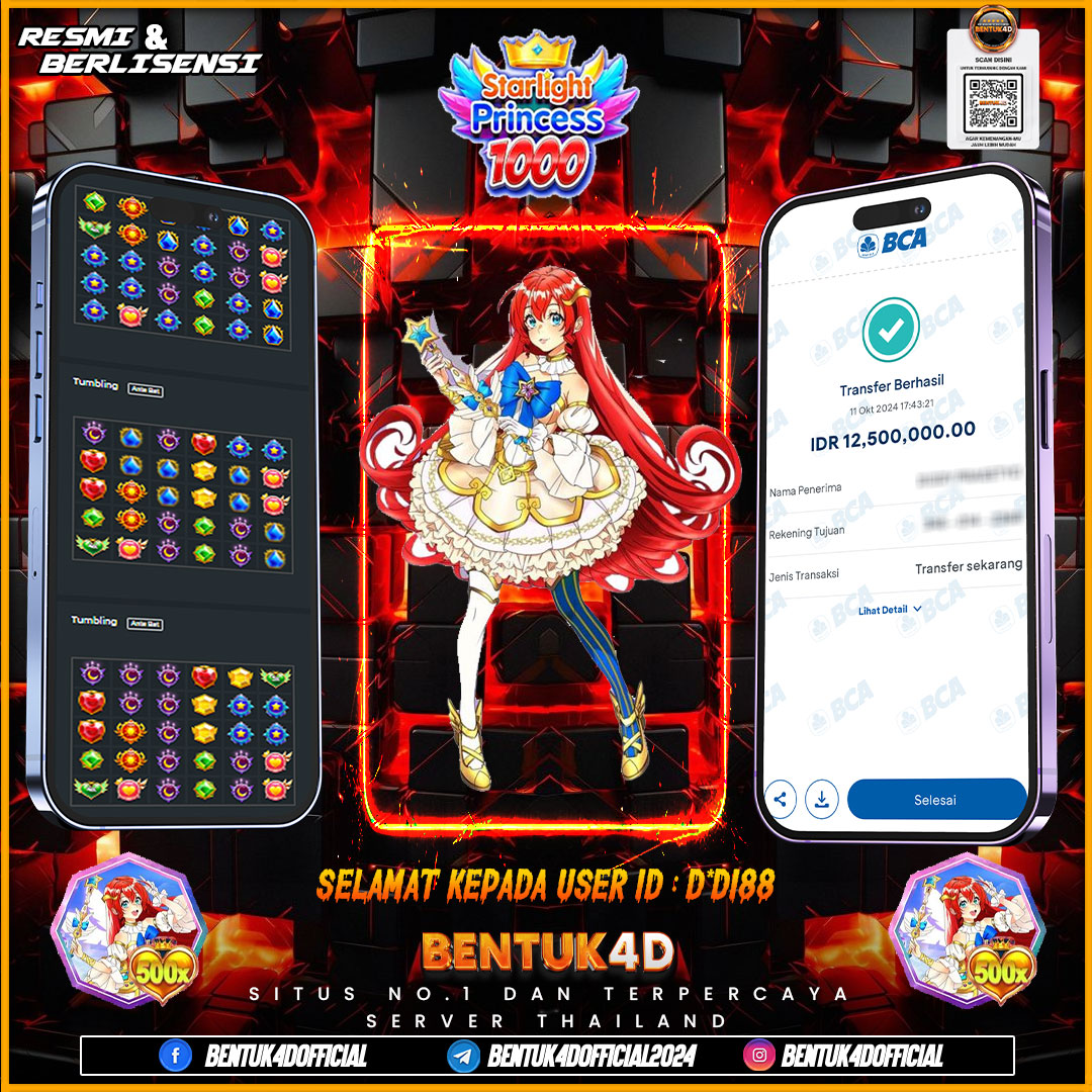 SELAMAT KEPADA USER ID : D*DI88 ATAS KEMENANGAN BESARNYA DI BENTUK4D !!!! RASAKAN SENSASI EVENT FREESPIN NYA BOSKU !!!!  JIKA MENDAPATKAN FREESPIN STOP DAN SCREENSHOT DAHULU KIRIM KE ADMIN KITA !!! JAMINN CAERRRRR LAGI LAGI!!!!!!!