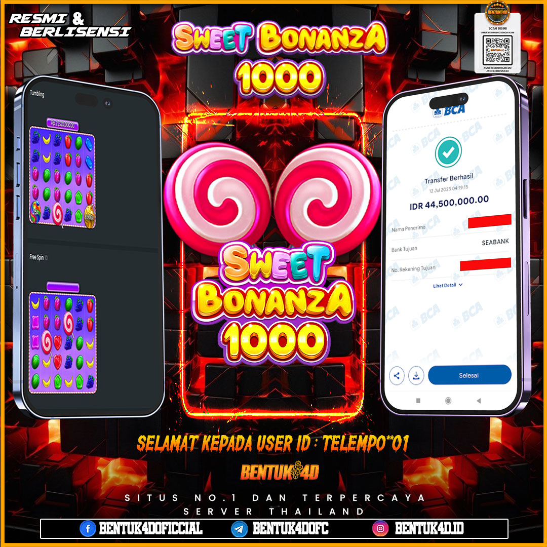 SELAMAT KEPADA USER ID : TELEMPO**01 WD PAUS SEBESAR Rp 44,500,000,- BUKTIKAN LANGSUNG BOSKU MAIN DI BENTUK4D !! LANGSUNG DI KASI MAXWIN !!!
