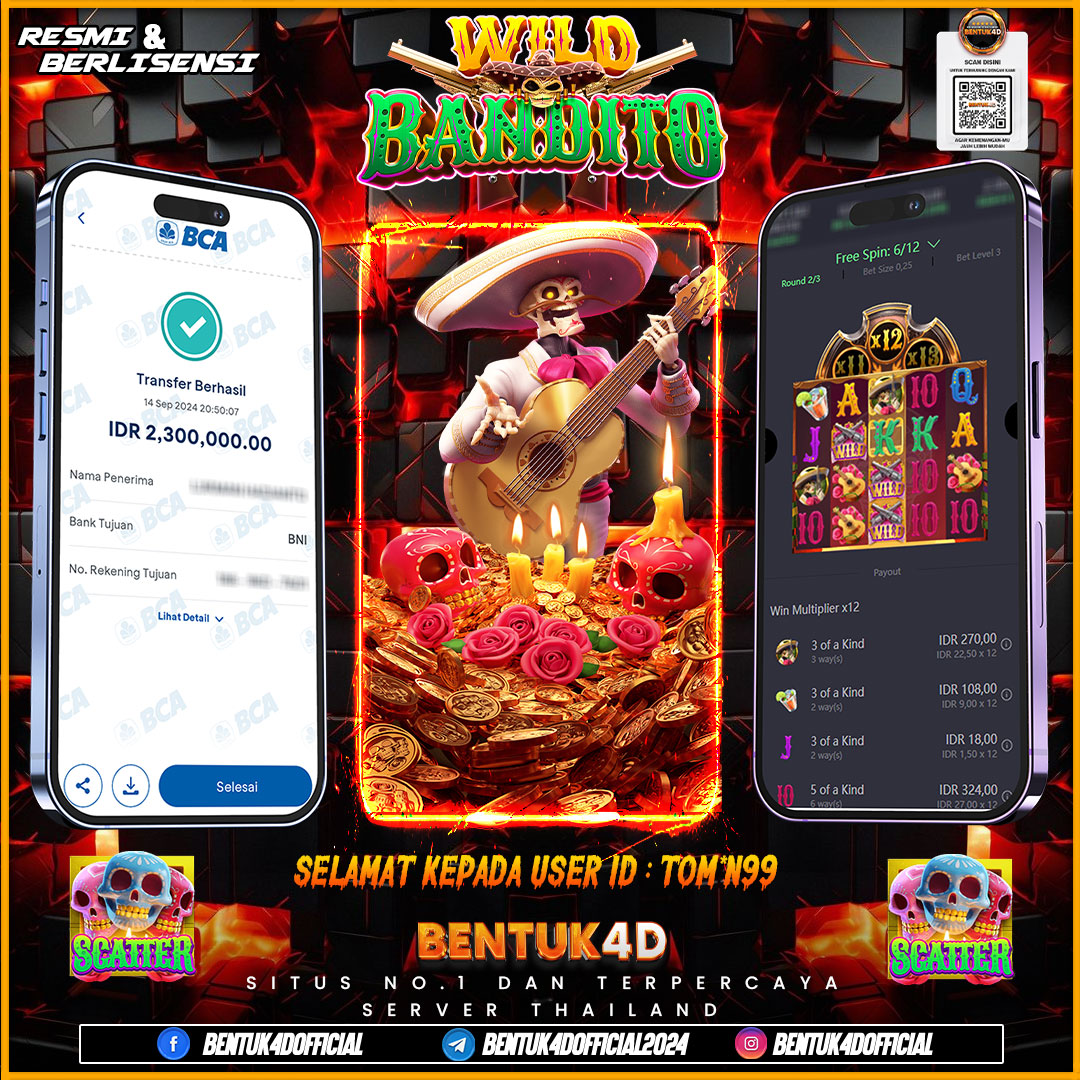 SELAMAT KEPADA USER ID : TOM*N99 ATAS KEMENANGAN DI BENTUK4D YA BOSKU !!! RAIH KEMENANGAN HANYA DI BENTUK4D BOSKU!!!