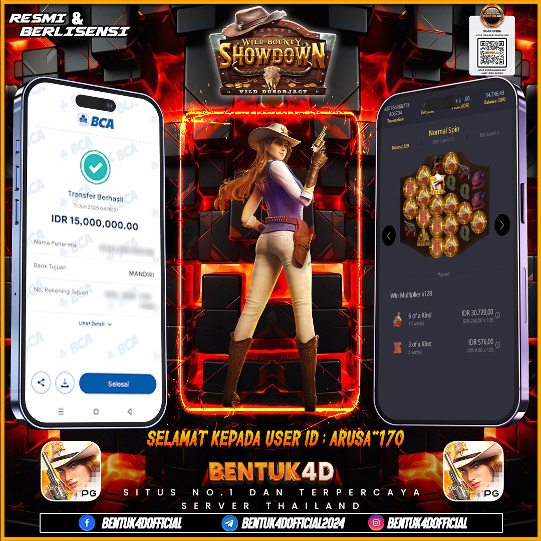 SELAMAT KEPADA USER ID : ARUSA**170 WD PAUS SEBESAR  Rp 15,000,000,- BUKTIKAN LANGSUNG BOSKU MAIN DI BENTUK4D !! LANGSUNG DI KASI MAXWIN !!!