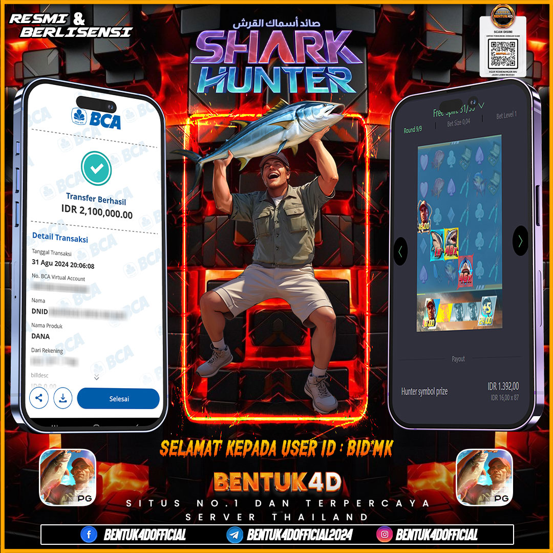 DAN LAGI - LAGI SALAH SATU GAME TERBARU BERNAMA SHARK HUNTER﻿ DI PG SOFT MEMBERIKAN KEJUTAN YANG TAK HENTI - HENTI BOSKUU !!!! KAYAK NYA BAKAL JADI GAME FAVORIT BENTUK4D LOVERSSSS NII !!! SCATERNYAA ITU LOHH !!!!!! INGATT CUMA DI BENTUK4D BOSKU !!!