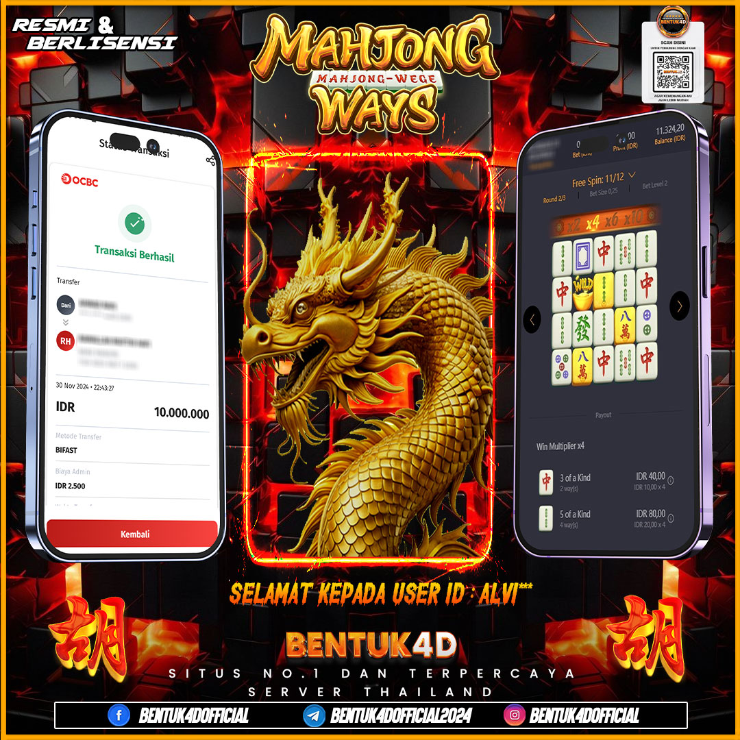 DESEMBER PENUH KEMENANGAN !!! SELAMAT KEPADA USER ID : ALVI** ATAS KEMENANGAN Rp10,000,000,- JUTA DI BENTUK4D !!! BULANN BARU SENSASI BARU DI BENTUK4D BOSKU !! 