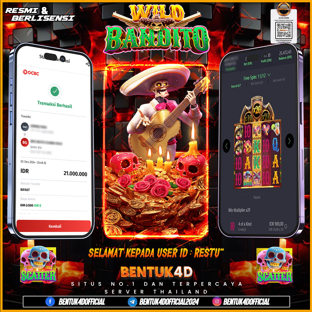 DESEMBER PENUH KEMENANGAN !!! SELAMAT KEPADA USER ID : RESTU** ATAS KEMENANGAN Rp21,000,000,- JUTA DI BENTUK4D !!! BULANN BARU SENSASI BARU DI BENTUK4D BOSKU !! 