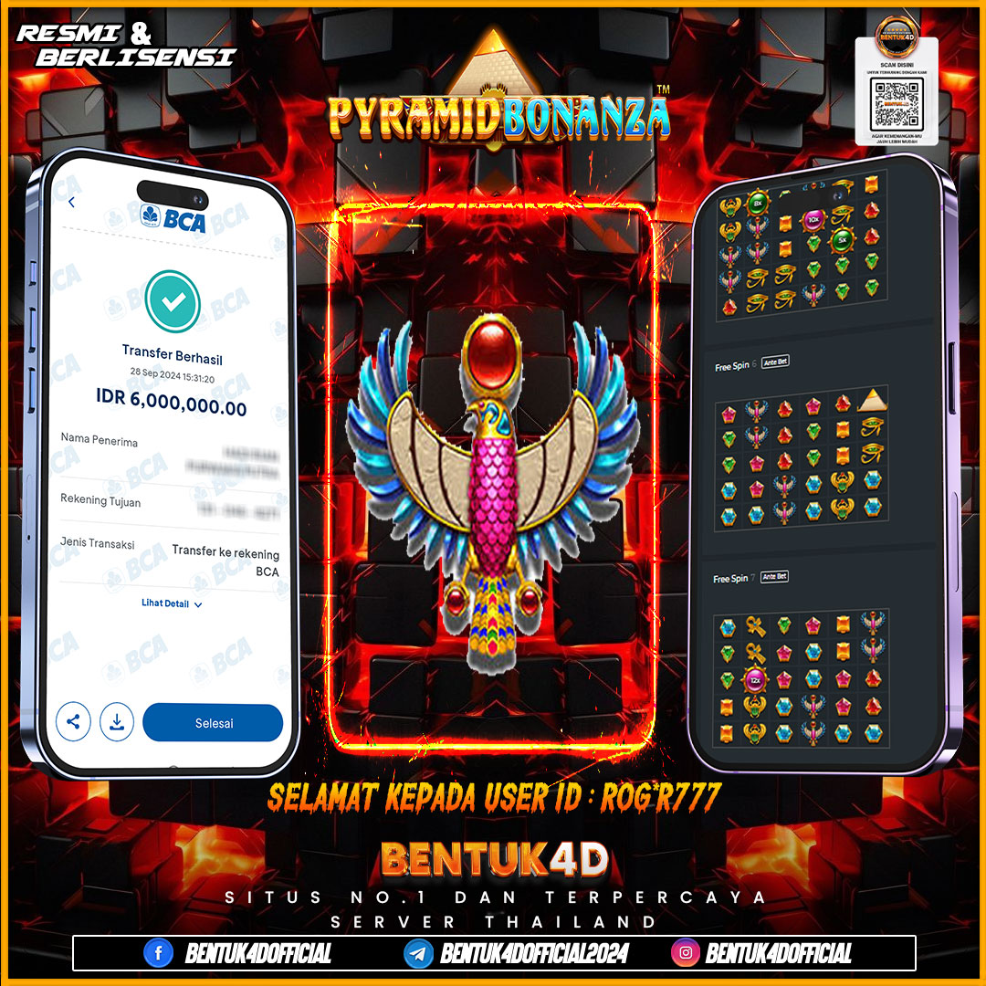 SELAMAT KEPADA USER ID : ROG*R777  ATAS KEMENANGANYA DI BENTUK4D !!! GASS KAN LANGSUNG BOSKU!!! NYATA YA BOSKU KEMENANGAN DI BENTUK4D!!!