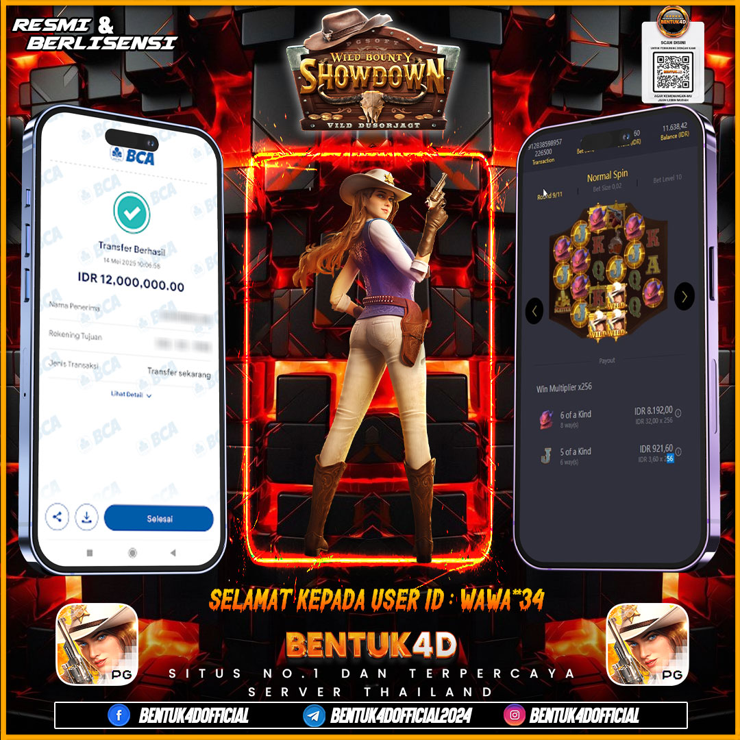 SELAMAT KEPADA USER ID : WAWA**34 WD PAUS SEBESAR  Rp 12,000,000,- BUKTIKAN LANGSUNG BOSKU MAIN DI BENTUK4D !! LANGSUNG DI KASI MAXWIN !!!