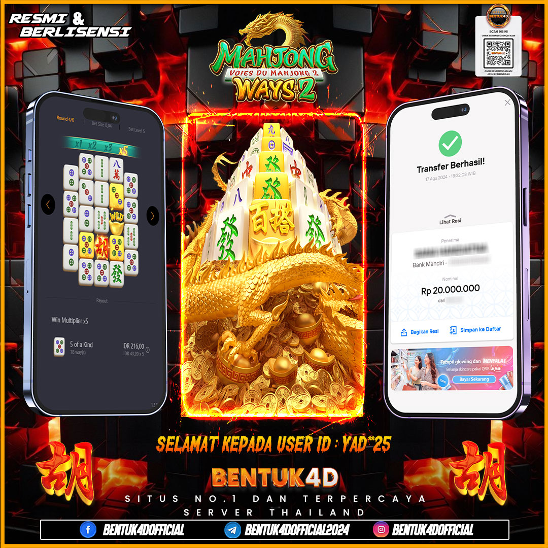 SELAMAT KEPADA USER ID : YAD**25 ATAS KEMENANGAN BESAR RP 25 JUTA NYA BOSKU !!!! MELEDAK BOSKUU !!!! BENTUK4D NI BOSKU BUKANNN SITUS SEDOT WC !!!!