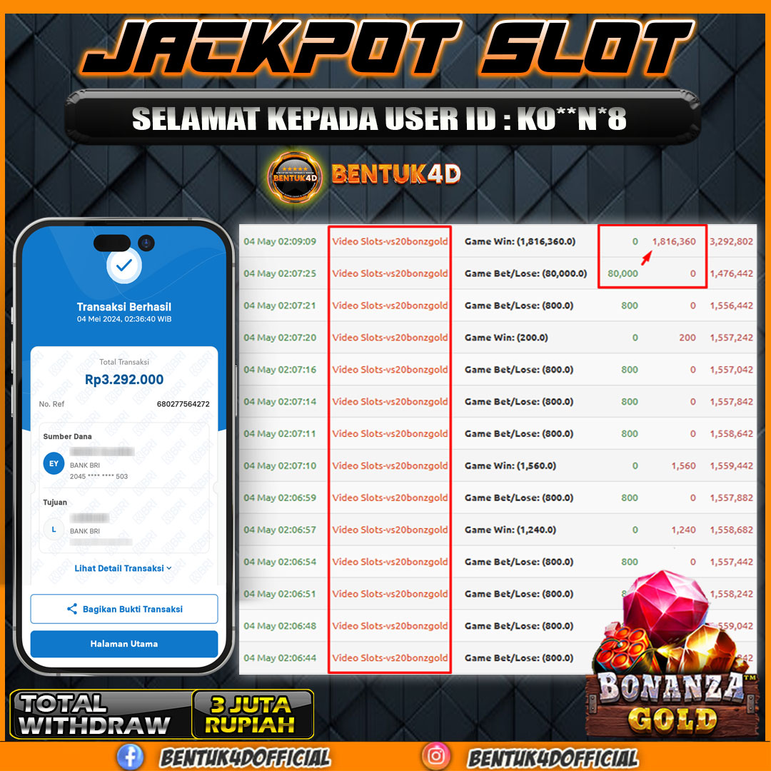 MELEDAK  Rp3,000,000,-!!! MASI GALAK JUGA TERNYATA GAME JADUL DI MAININ DI BENTUK4D GUYS 