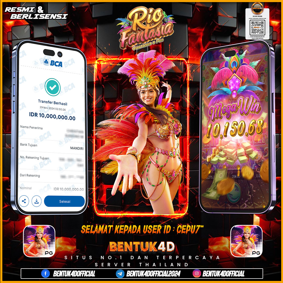 SELAMAT KEPADA USER ID : CEPU7** ATAS KEMENANGAN  Rp10,000,000,-SENSASIONALNYA DI BENTUK4D YA BOSKU !!!! MELEDAK JEDERR JEDERR !! JANGAN RAGUKAN BENTUK4D BOSKUI!!