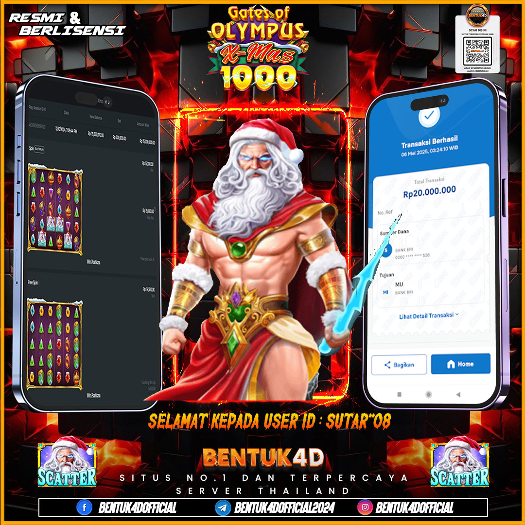 SELAMAT KEPADA USER ID : SUTAR**08 WD PAUS SEBESAR  Rp 20,000,000,- BUKTIKAN LANGSUNG BOSKU MAIN DI BENTUK4D !! LANGSUNG DI KASI MAXWIN !!!
