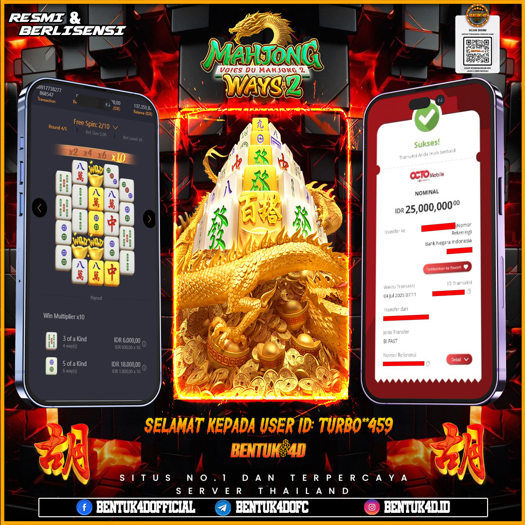SELAMAT KEPADA USER ID : TURBO**459 WD PAUS SEBESAR Rp 25,000,000,- BUKTIKAN LANGSUNG BOSKU MAIN DI BENTUK4D !! LANGSUNG DI KASI MAXWIN !!!