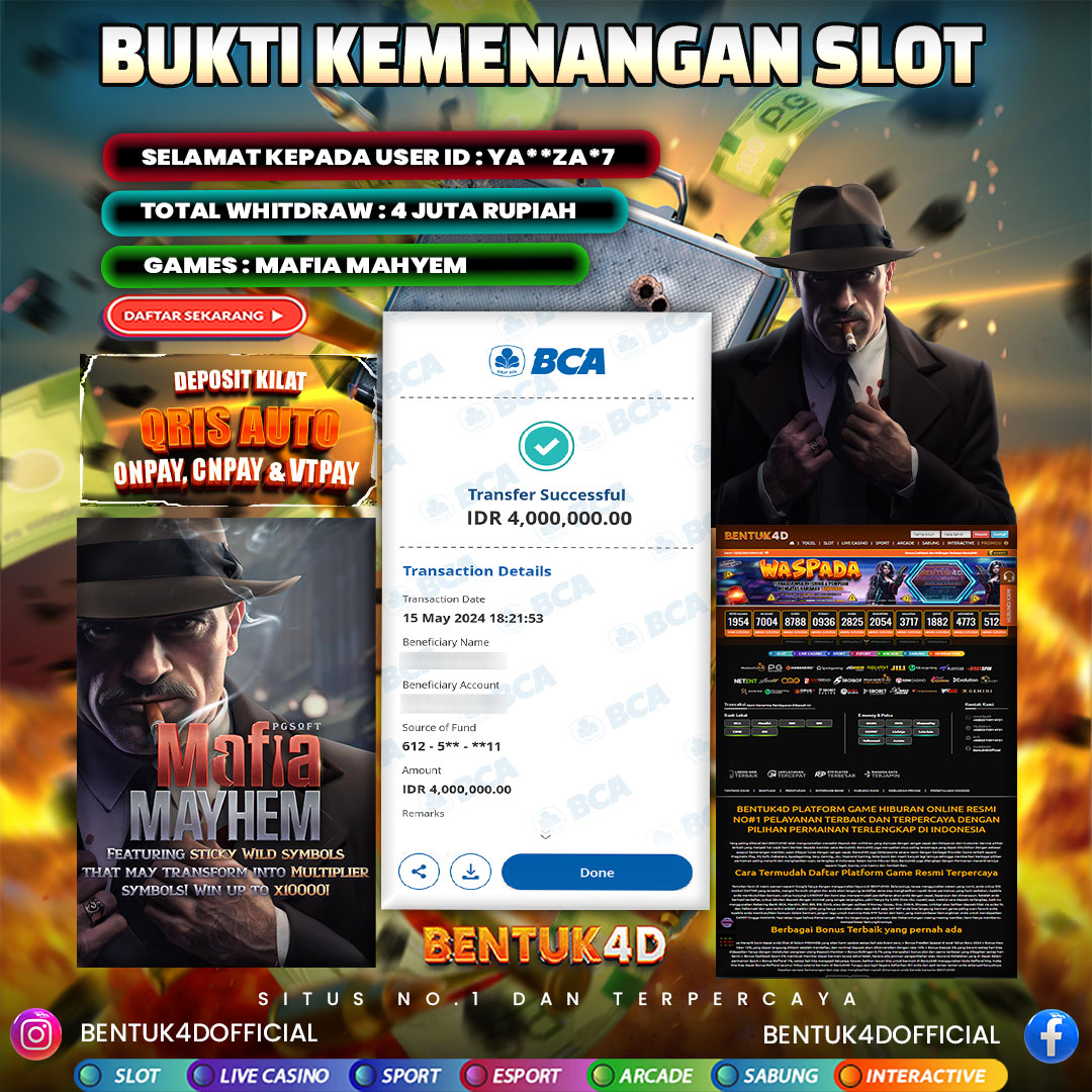 TIPIS TIPIS  DAPAT Rp4,000,000,- JUTA JUGA GUYS , YANG INGIN JADI MAFIA BOLEH COBA NIH GAME NYA DI PGSOFT !!
