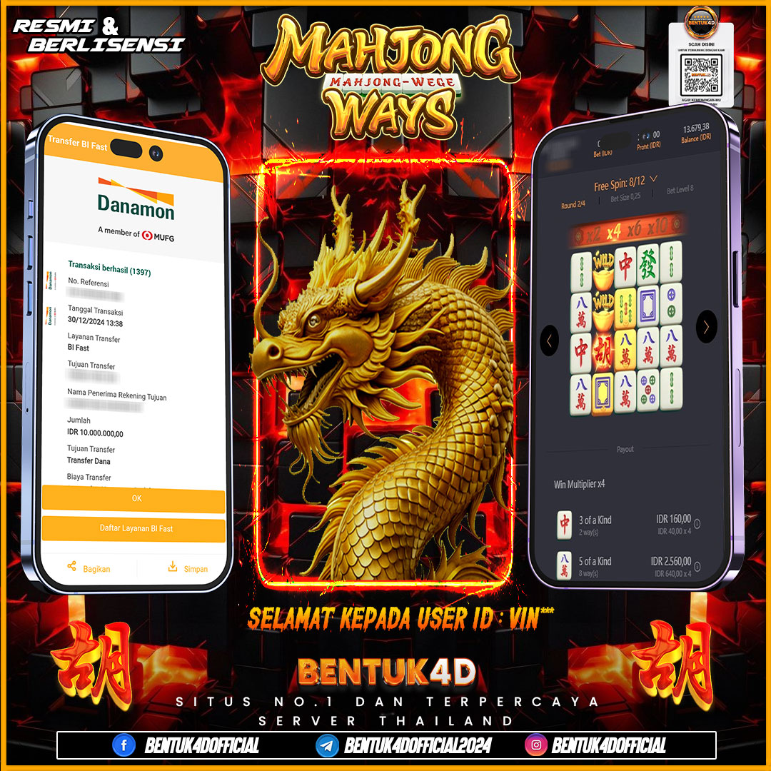DESEMBER PENUH KEMENANGAN !!! SELAMAT KEPADA USER ID : VIN*** ATAS KEMENANGAN  Rp10,000,000,- JUTA DI BENTUK4D !!! SENSASI BARU DI BENTUK4D BOSKU !! 