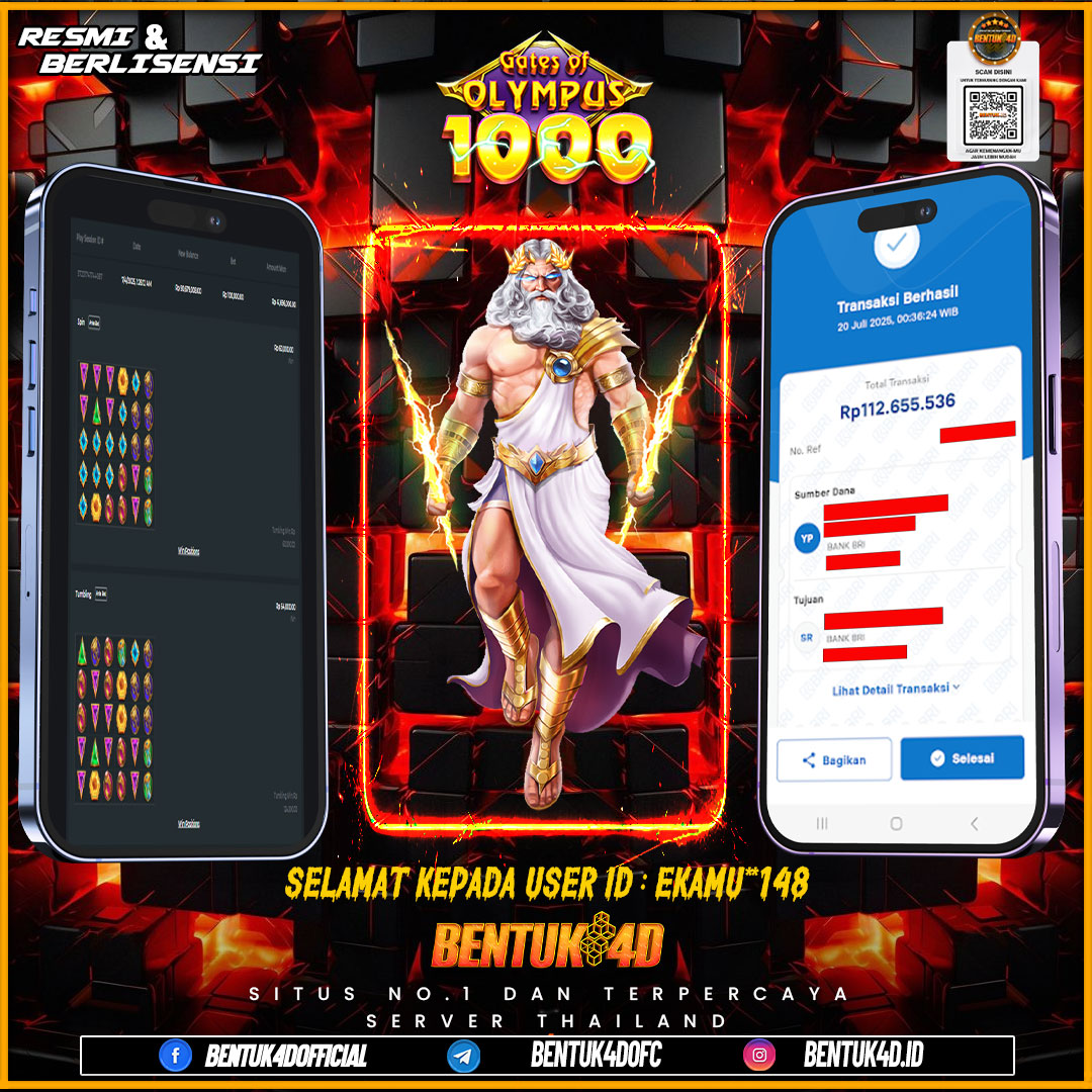 SELAMAT KEPADA USER ID : EKAMU**148 WD PAUS SEBESAR Rp 112,655,536,- BUKTIKAN LANGSUNG BOSKU MAIN DI BENTUK4D !! LANGSUNG DI KASI MAXWIN !!!