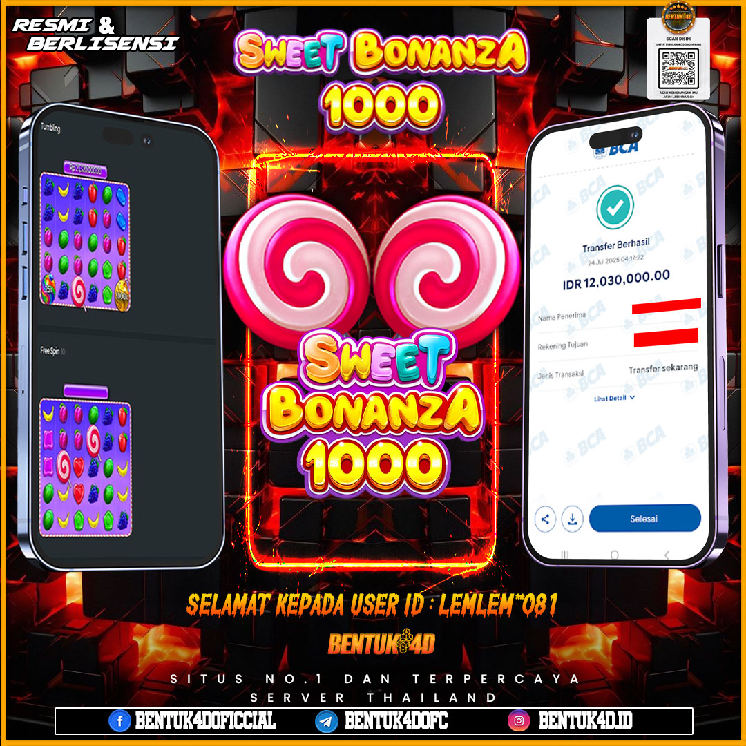SELAMAT KEPADA USER ID : LEMLEM**081 WD PAUS SEBESAR Rp 12,030,000,- BUKTIKAN LANGSUNG BOSKU MAIN DI BENTUK4D !! LANGSUNG DI KASI MAXWIN !!!