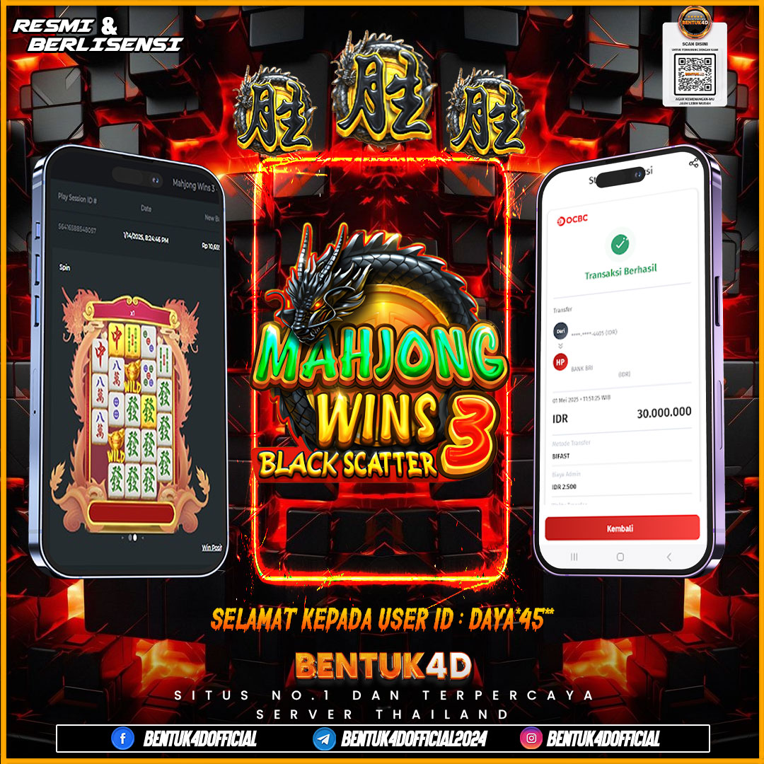 SELAMAT KEPADA USER ID : DAYA*45** WD PAUS SEBESAR  Rp 30,000,000,- BUKTIKAN LANGSUNG BOSKU MAIN DI BENTUK4D !! LANGSUNG DI KASI MAXWIN !!!