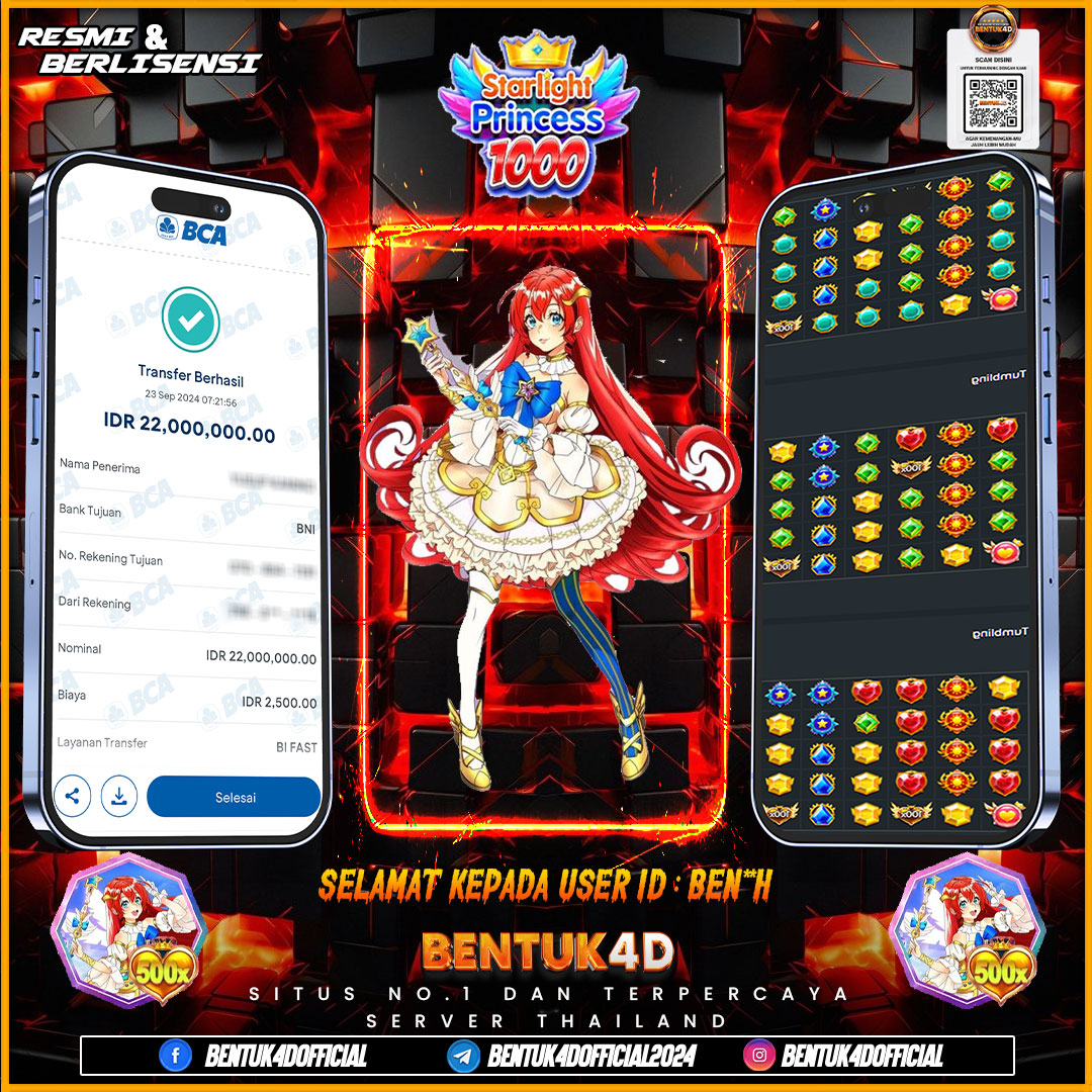 SELAMAT KEPADA USER ID : BEN**H  ATAS KEMENANGANYA DI BENTUK4D !!! SUDAH TERBUKTI GACOR NYA DISINI BOSKU !!! HANYA DI BENTUK4D YA BOSKU !!!