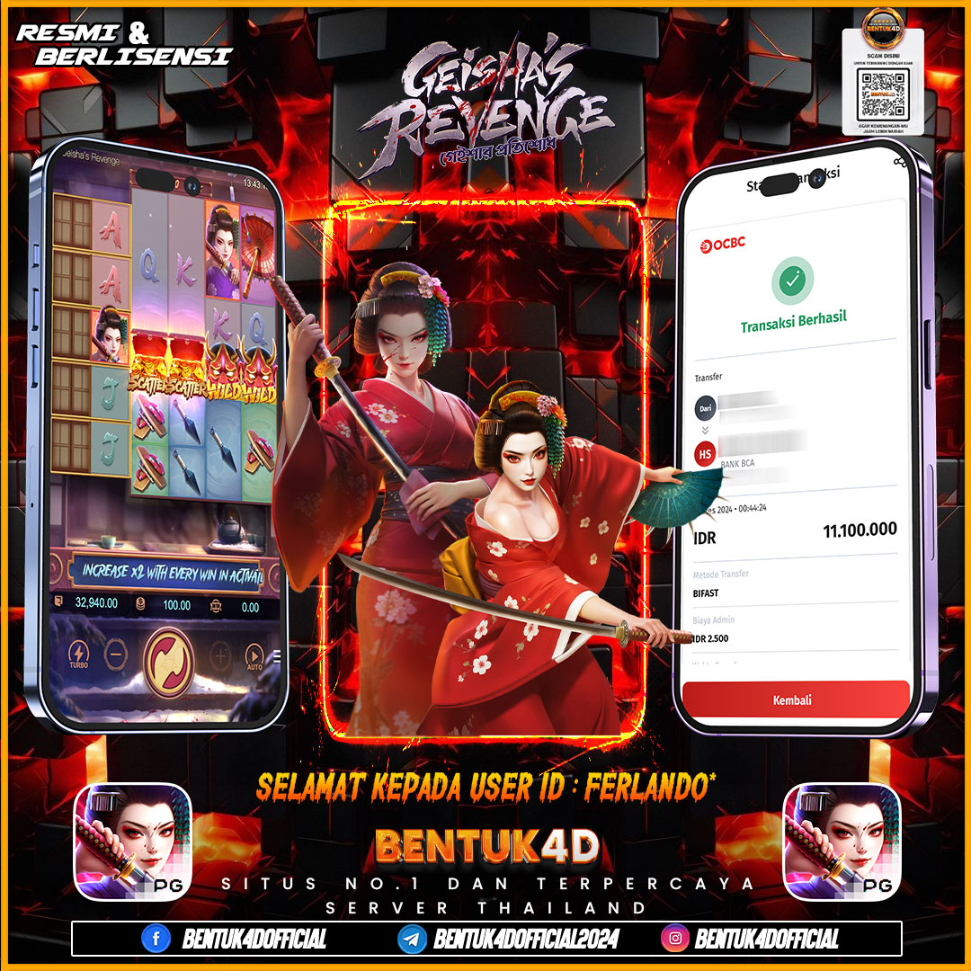DESEMBER PENUH KEMENANGAN !!! SELAMAT KEPADA USER ID : FERLANDO* ATAS KEMENANGAN Rp11,100,000,- JUTA DI BENTUK4D !!! BULANN BARU SENSASI BARU DAN GAME BARU DI BENTUK4D BOSKU !! 