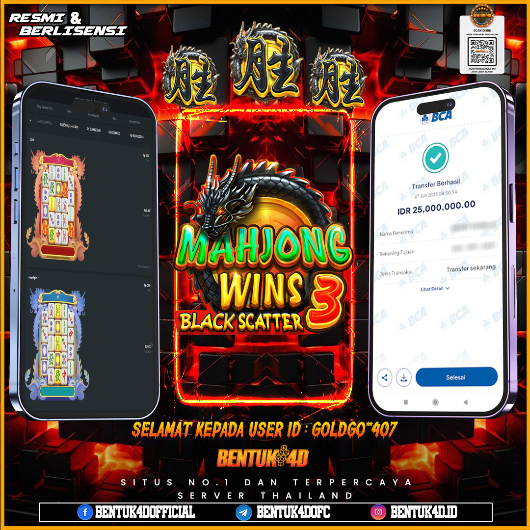 SELAMAT KEPADA USER ID : GOLDGO**707 WD PAUS SEBESAR Rp 25,000,000,- BUKTIKAN LANGSUNG BOSKU MAIN DI BENTUK4D !! LANGSUNG DI KASI MAXWIN !!!