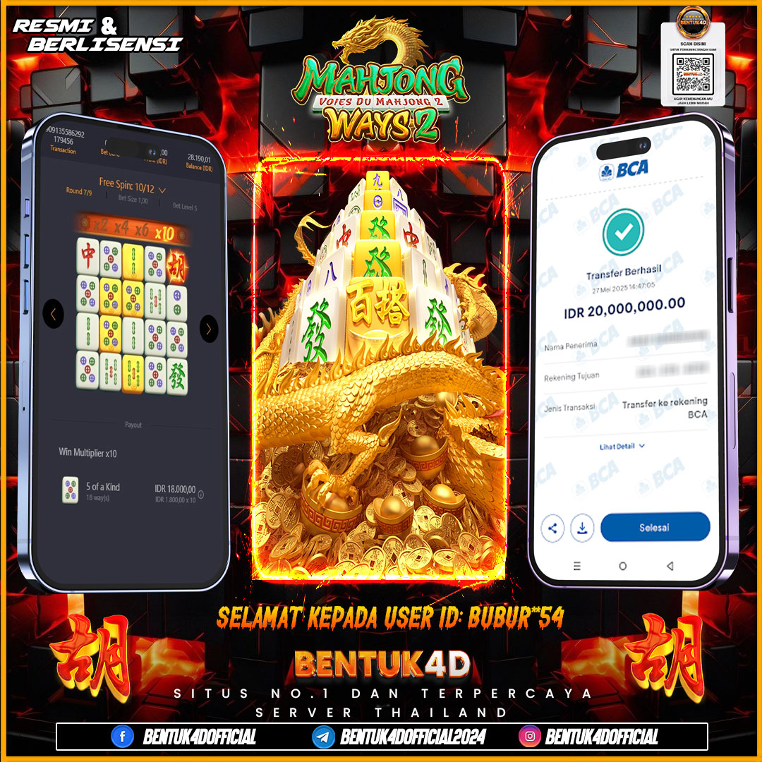 SELAMAT KEPADA USER ID : BUBU**54 WD PAUS SEBESAR  Rp 20,000,000,- BUKTIKAN LANGSUNG BOSKU MAIN DI BENTUK4D !! LANGSUNG DI KASI MAXWIN !!!