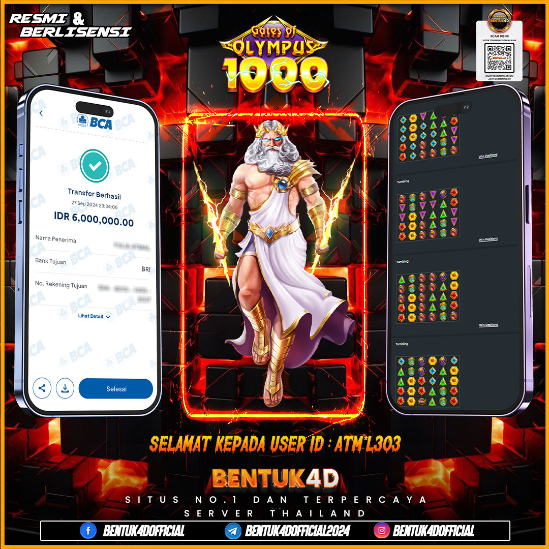 SELAMAT KEPADA USER ID : :ATM*L303  ATAS KEMENANGANYA DI BENTUK4D !!! NYATA YAHH BOSKU!!! JAMIN MAXWIN MAIN DI BENTUK4D BOSKU!!!