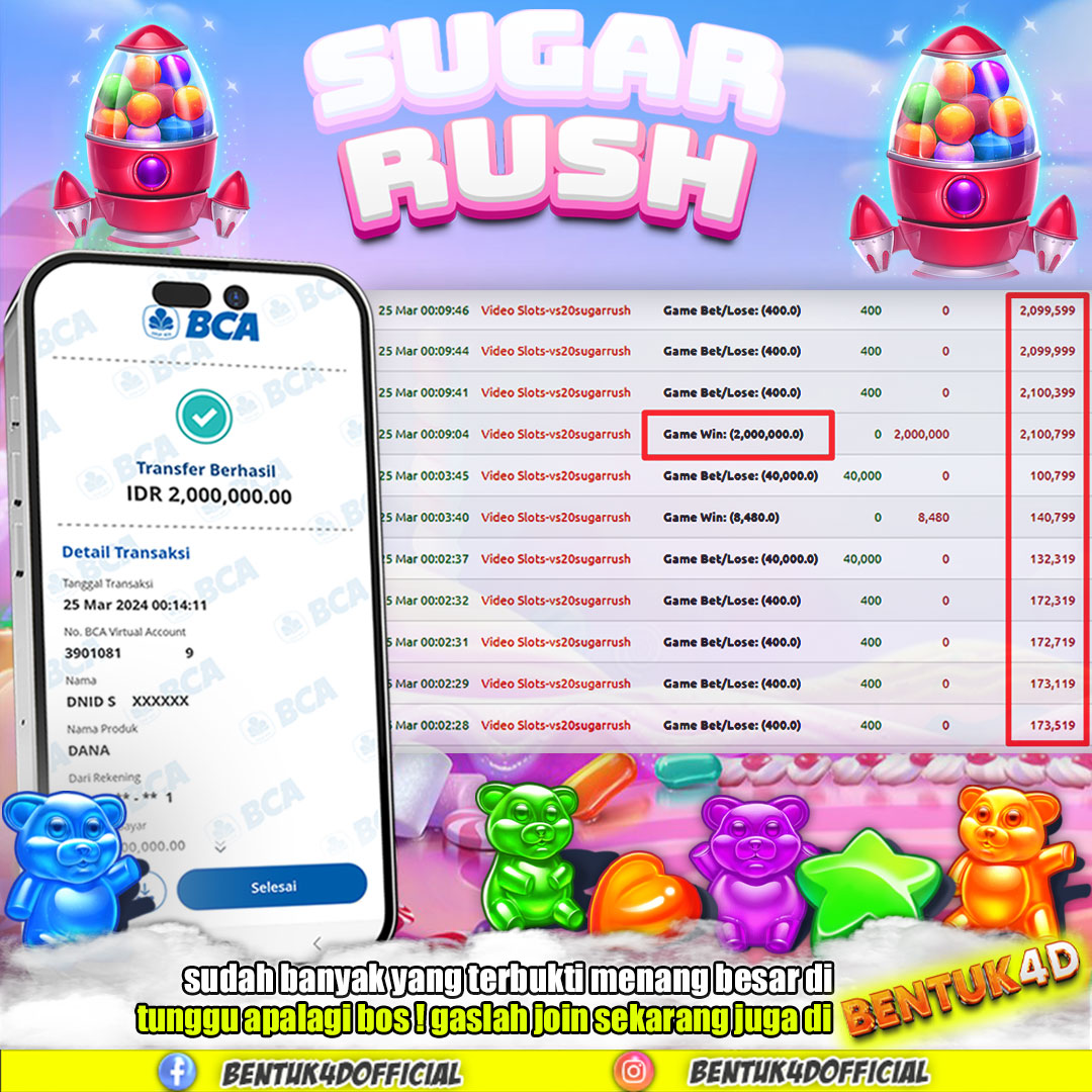 SUGAR RUSH NGASIH PUTARAN TANGGAL TUA Rp2,000,000,- LUNASS