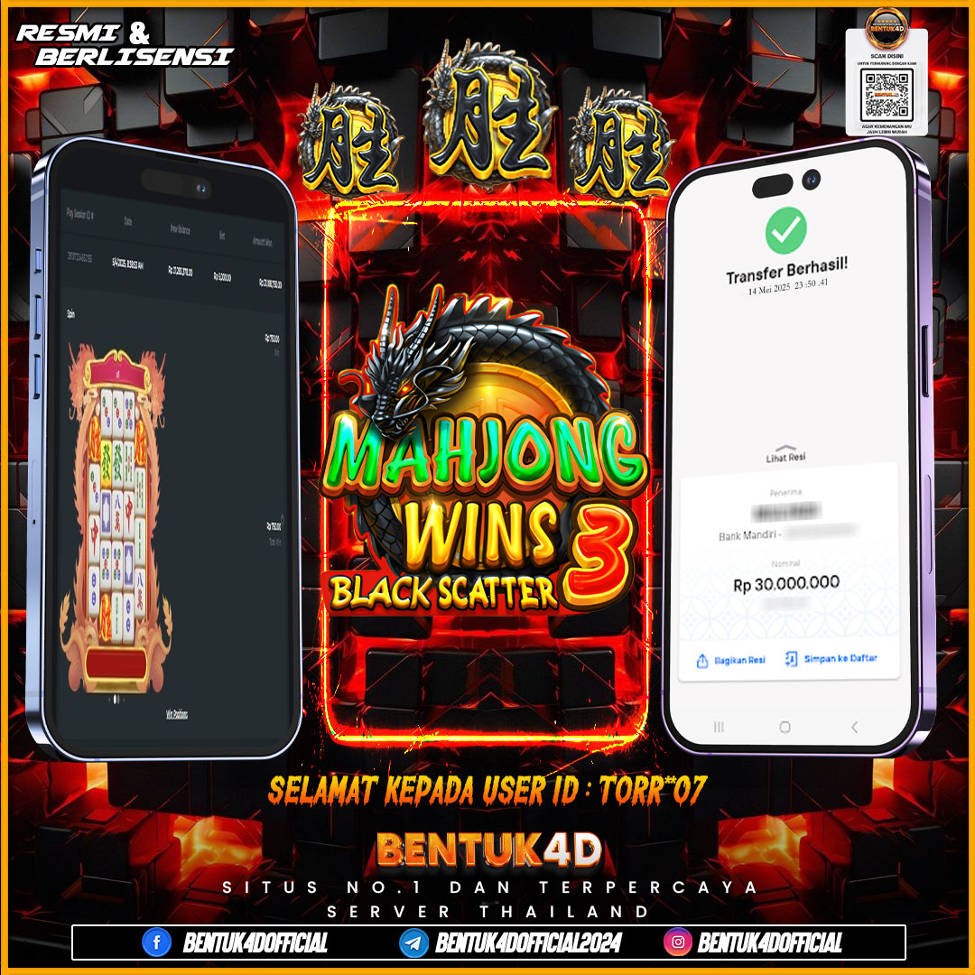 SELAMAT KEPADA USER ID : TORR**07 WD PAUS SEBESAR  Rp 30,000,000,- BUKTIKAN LANGSUNG BOSKU MAIN DI BENTUK4D !! LANGSUNG DI KASI MAXWIN !!!