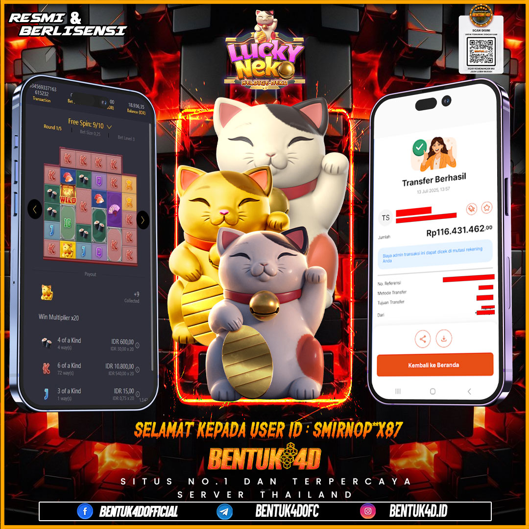 SELAMAT KEPADA USER ID : SMIRNOP**X87 WD PAUS SEBESAR Rp 116,431,462,- BUKTIKAN LANGSUNG BOSKU MAIN DI BENTUK4D !! LANGSUNG DI KASI MAXWIN !!!
