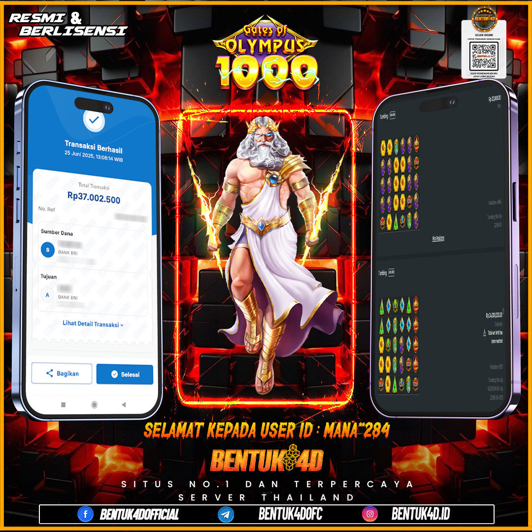 SELAMAT KEPADA USER ID : MANA**284 WD PAUS SEBESAR Rp 37,002,500,- BUKTIKAN LANGSUNG BOSKU MAIN DI BENTUK4D !! LANGSUNG DI KASI MAXWIN !!!