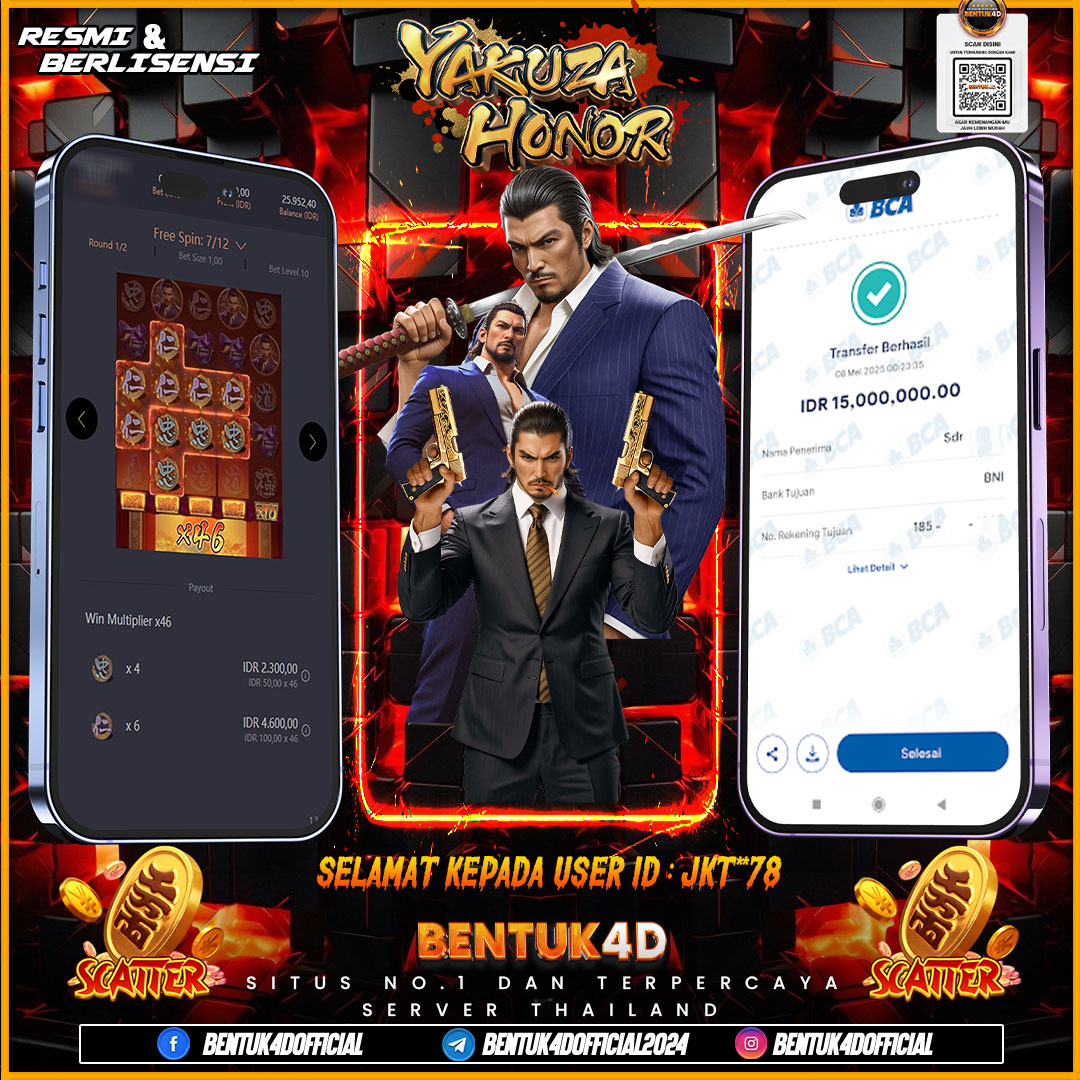 SELAMAT KEPADA USER ID : JKT**78 WD PAUS SEBESAR  Rp 15,000,000,- BUKTIKAN LANGSUNG BOSKU MAIN DI BENTUK4D !! LANGSUNG DI KASI MAXWIN !!!