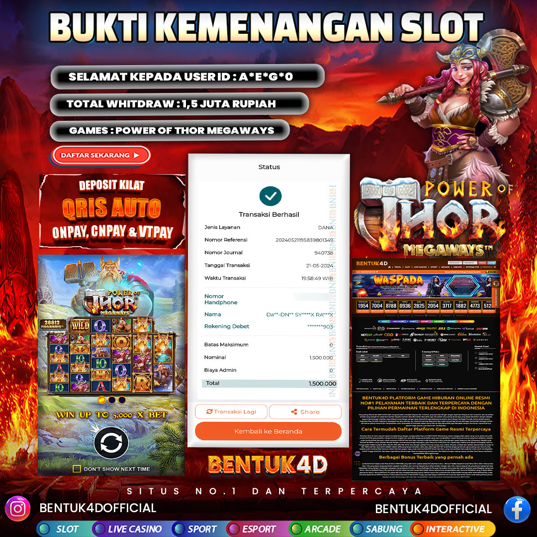 MELEDAK Rp1,500,000,- DARI ABANG THOR !!!! GAK MAU COBA KALIAN GUYS ???