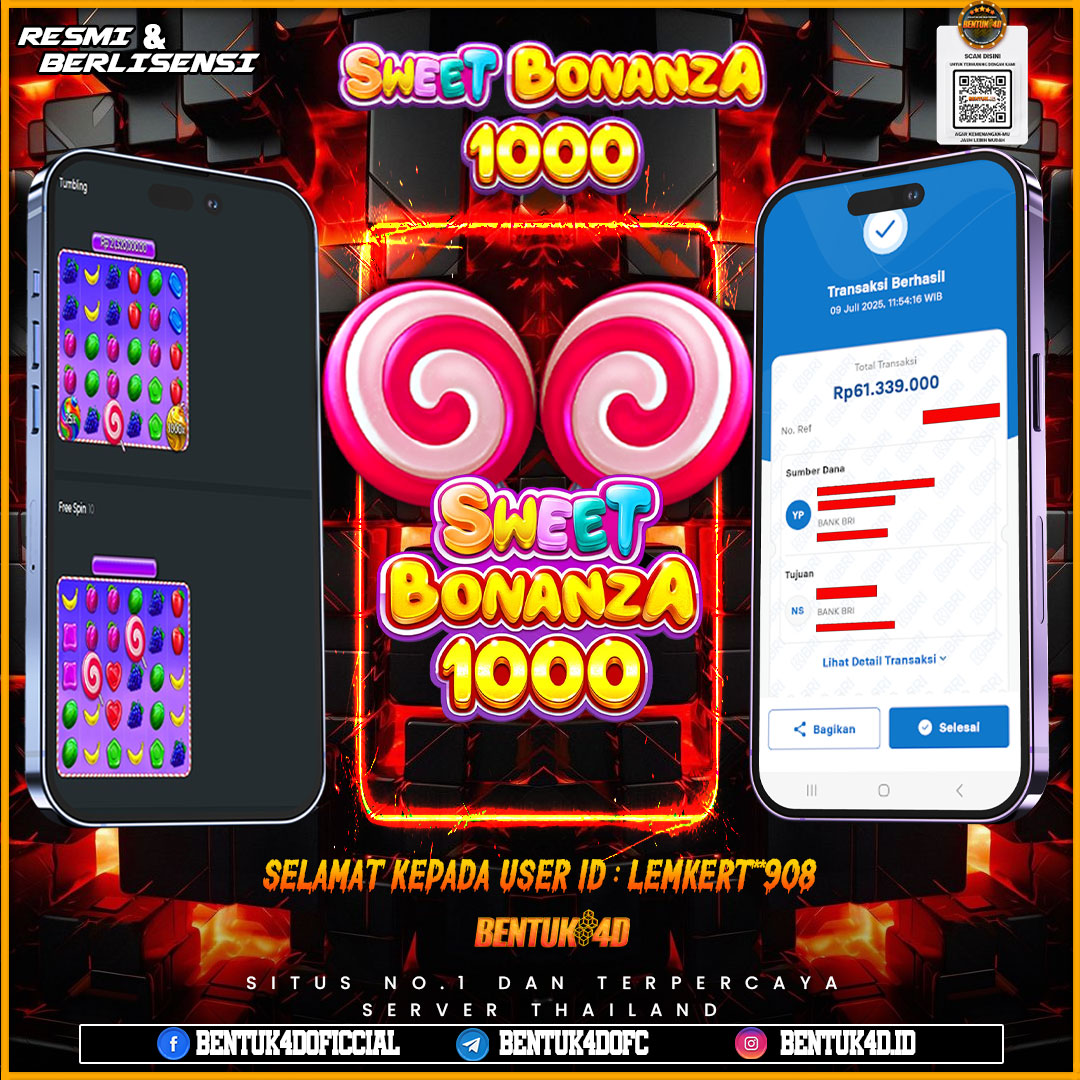 SELAMAT KEPADA USER ID : LEMKERT**908 WD PAUS SEBESAR Rp 61,339,000,- BUKTIKAN LANGSUNG BOSKU MAIN DI BENTUK4D !! LANGSUNG DI KASI MAXWIN !!!
