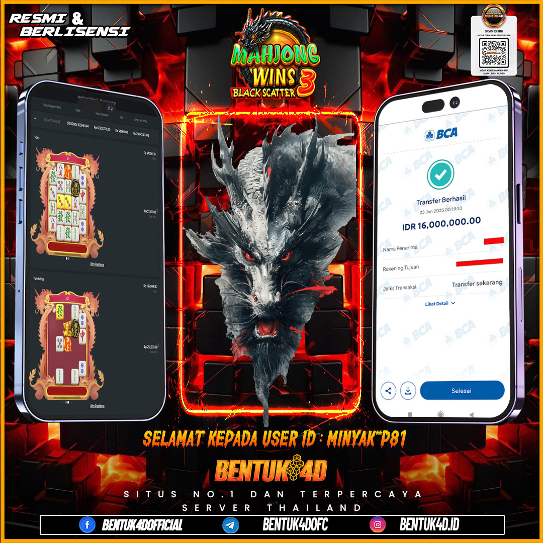 SELAMAT KEPADA USER ID : MINYAK**P81 WD PAUS SEBESAR Rp 16,000,000,- BUKTIKAN LANGSUNG BOSKU MAIN DI BENTUK4D !! LANGSUNG DI KASI MAXWIN !!!