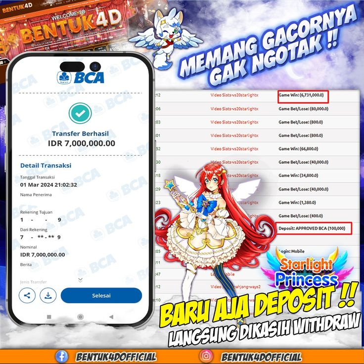 BENTUK4D JACKPOT SLOT STARLIGHT PRINCESS Rp7.000.000,- LUNAS