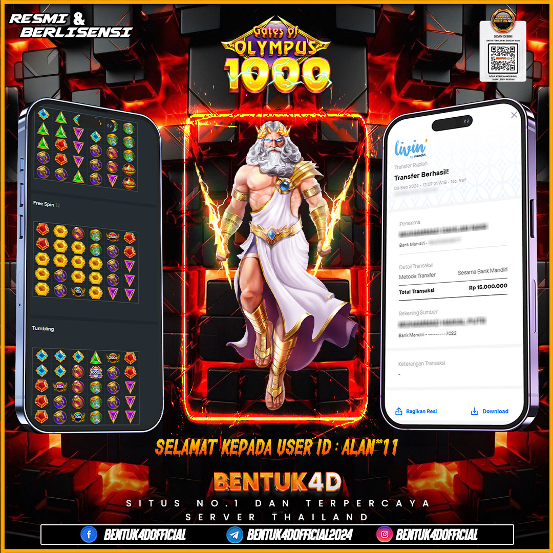 SELAMAT KEPADA USER ID :ALAN**11 ATAS KEMENANGAN MAXWIN DI BENTUK4D !!! MENANG BERAPAPUN DI BAYAR SECEPAT KILAT DI BENTUK4D BOSKU !!!