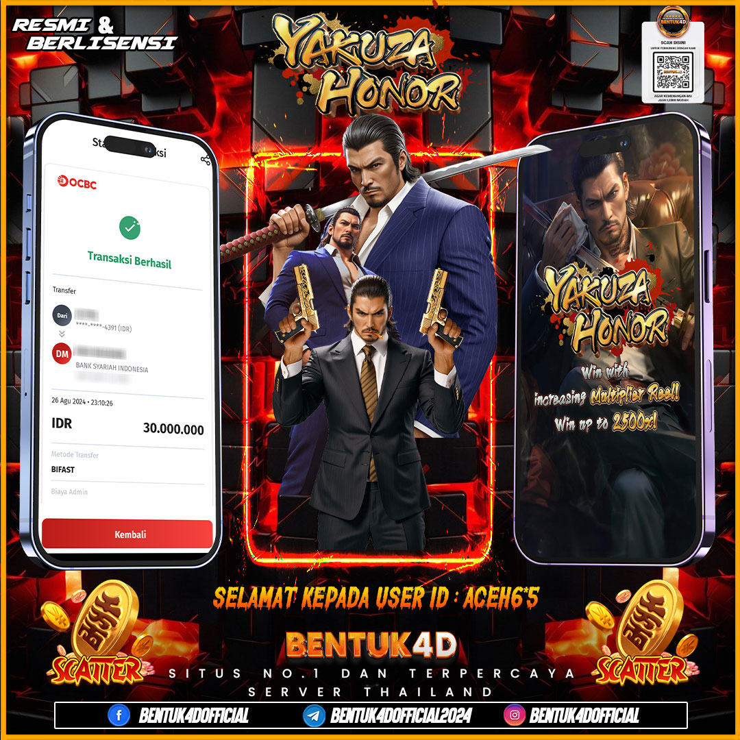 SELAMAT KEPADA USER ID : ACEH6*5 ATAS KEMENANGAN BESARNYA BOSKU !!! MIMIN UDAH FIRASAT BAHWA GAME 1 INI GACOR PARAH BOSKU !!! BENTUK4D EMANGG GAK ADA LAWAN !!!!!!!!!!