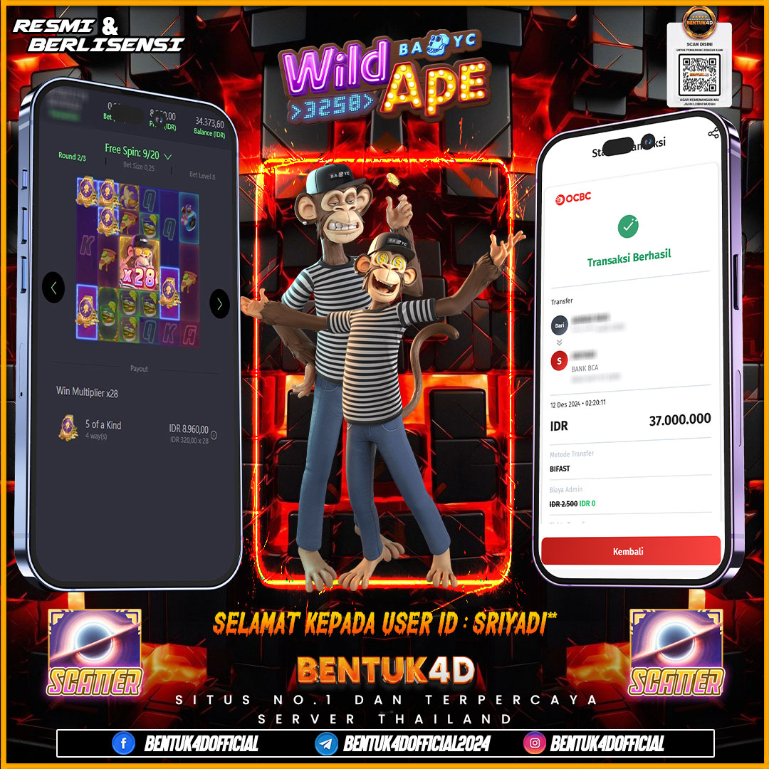 DESEMBER PENUH KEMENANGAN !!! SELAMAT KEPADA USER ID : SRIYADI*** ATAS KEMENANGAN Rp37,000,000,-JUTA DI BENTUK4D !!! BULANN BARU SENSASI BARU DI BENTUK4D BOSKU !! 