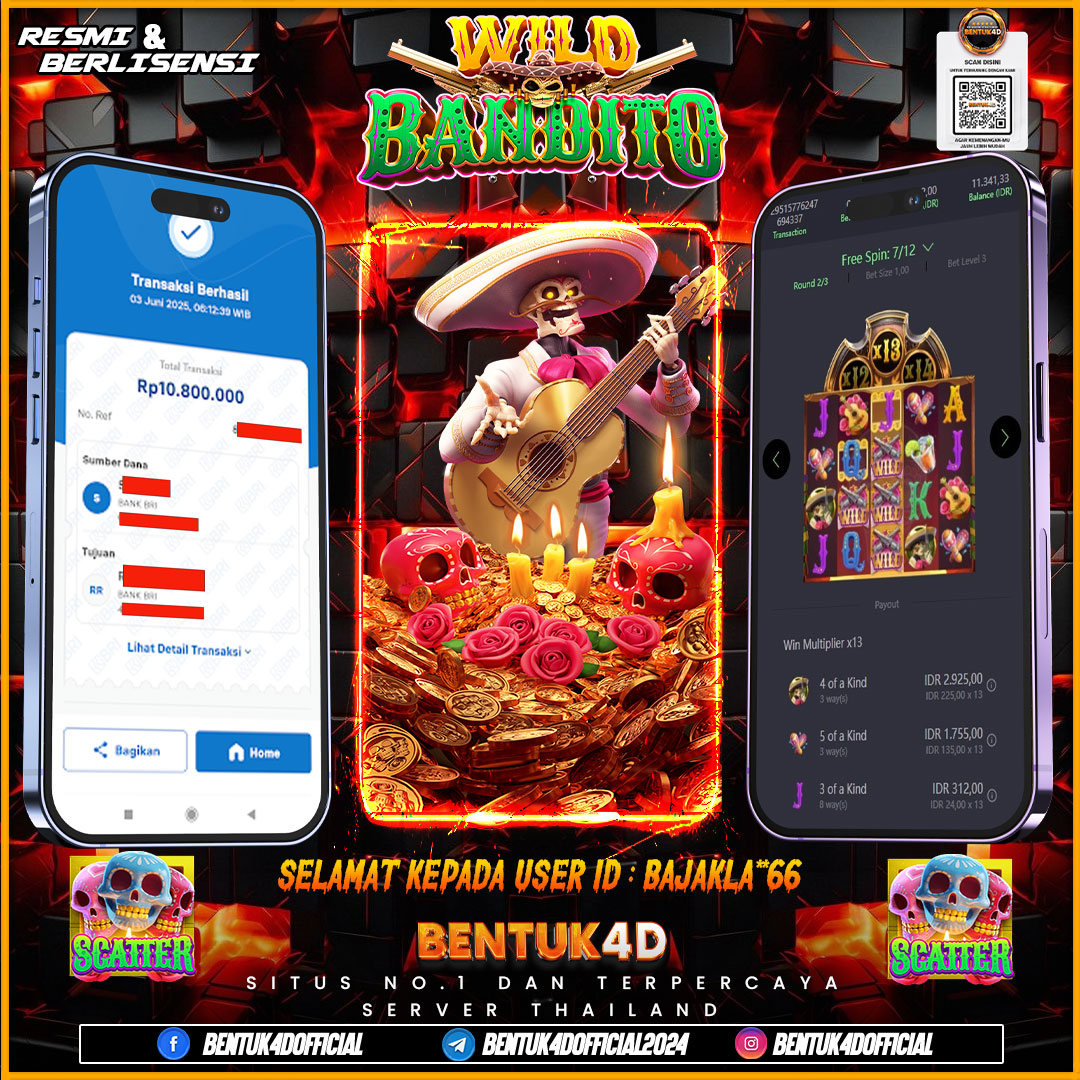 SELAMAT KEPADA USER ID : BAJAKLA**66 WD PAUS SEBESAR  Rp 12,000,000,- BUKTIKAN LANGSUNG BOSKU MAIN DI BENTUK4D !! LANGSUNG DI KASI MAXWIN !!!