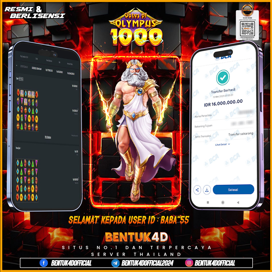 SELAMAT KEPADA USER ID : BABA**55 WD PAUS SEBESAR  Rp 16,000,000,- BUKTIKAN LANGSUNG BOSKU MAIN DI BENTUK4D !! LANGSUNG DI KASI MAXWIN !!!