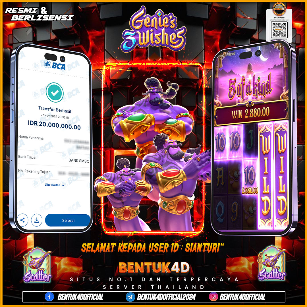SELAMAT KEPADA USER ID : SIANTURI** ATAS KEMENANGAN Rp20,000,000,- SENSASIONALNYA DI BENTUK4D YA BOSKU !!!! MELEDAK JEDERR JEDERR !! JANGAN RAGUKAN BENTUK4D BOSKUI!!