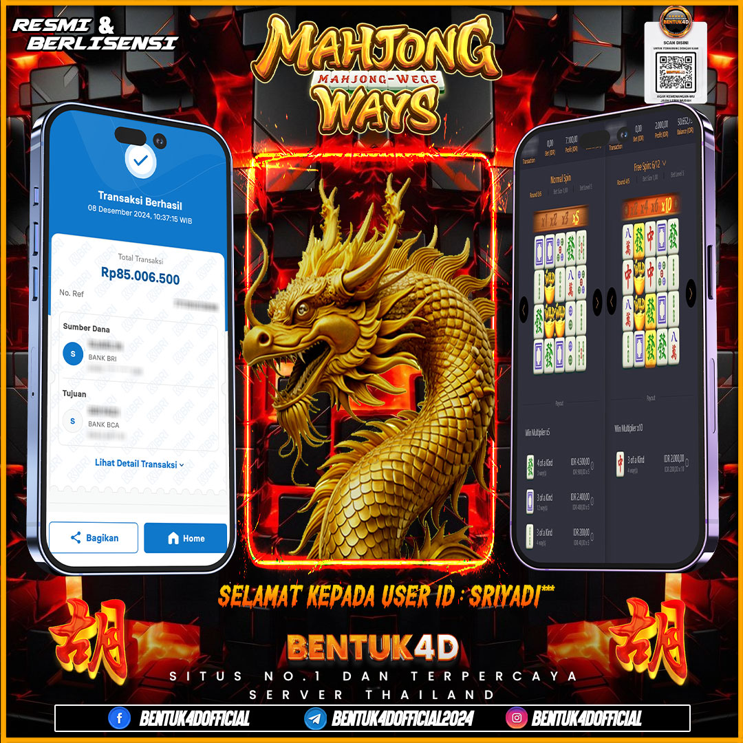 DESEMBER PENUH KEMENANGAN !!! SELAMAT KEPADA USER ID : SRIYADI*** ATAS KEMENANGAN Rp85,006,500,- JUTA DI BENTUK4D !!! BULANN BARU SENSASI BARU DI BENTUK4D BOSKU !! 