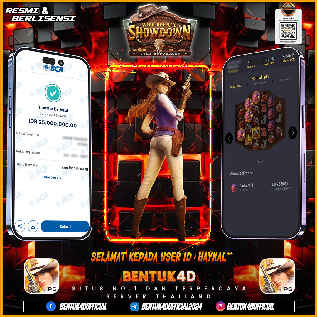 SELAMAT KEPADA USER ID : HAYKAL*** ATAS KEMENANGAN SENSASIONALNYA DI BENTUK4D YA BOSKU !!!! MELEDAK JEDERR JEDERR !! JANGAN RAGUKAN BENTUK4D!!